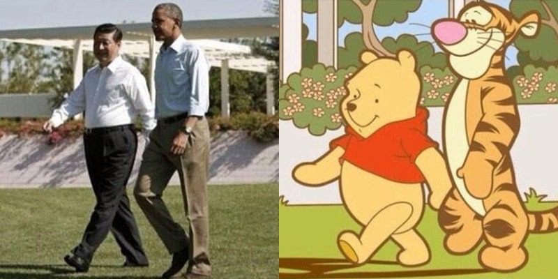 習近平主席とオバマ大統領がプーさんとティガーに似ている画像は中国の検閲で禁止されて検索できない